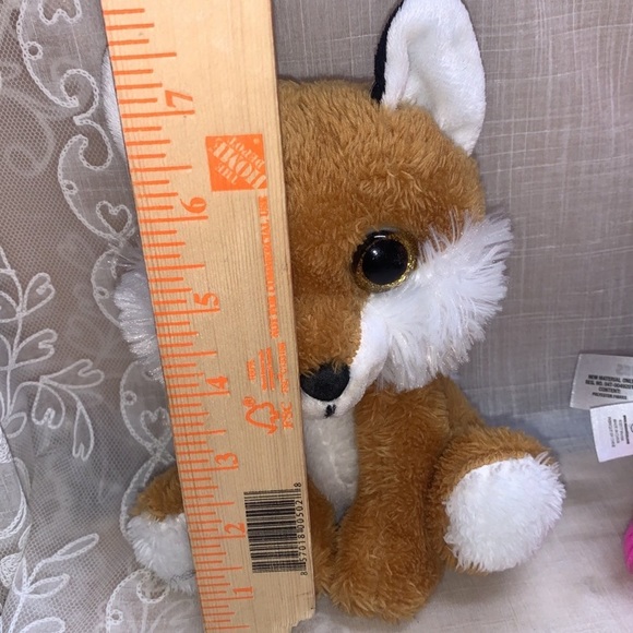 Kellytoy fox plush stuffed animal 7" from 2014 glitter gold eyes - Picture 2 of 11